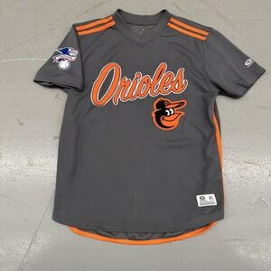 Baltimore Orioles Jersey Mens Medium Gray MLB Baseball True Fan Pullover V Neck